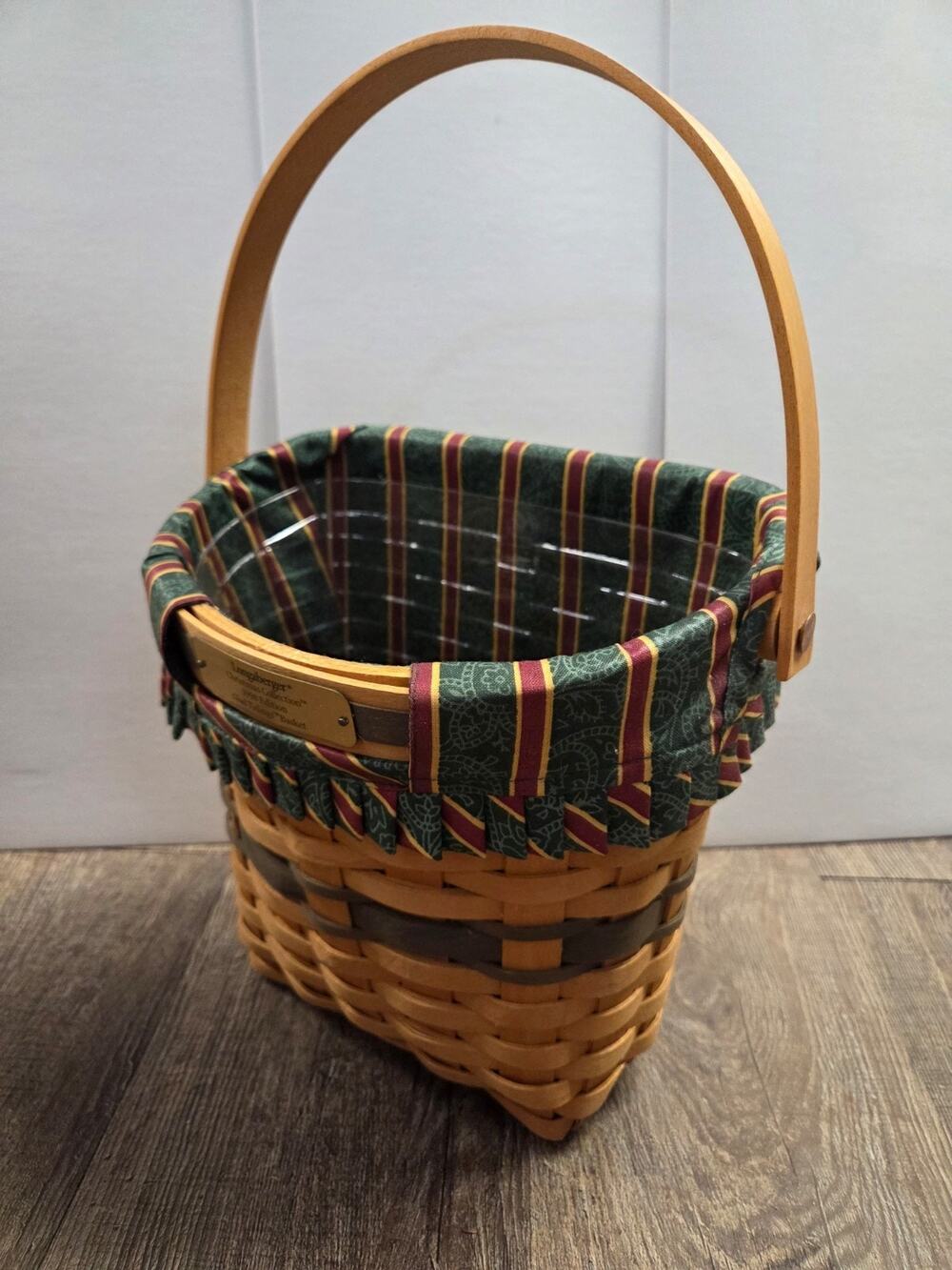 Longaberger 1998 Christmas Collection Glad Tidings Green Hanging Basket 12394